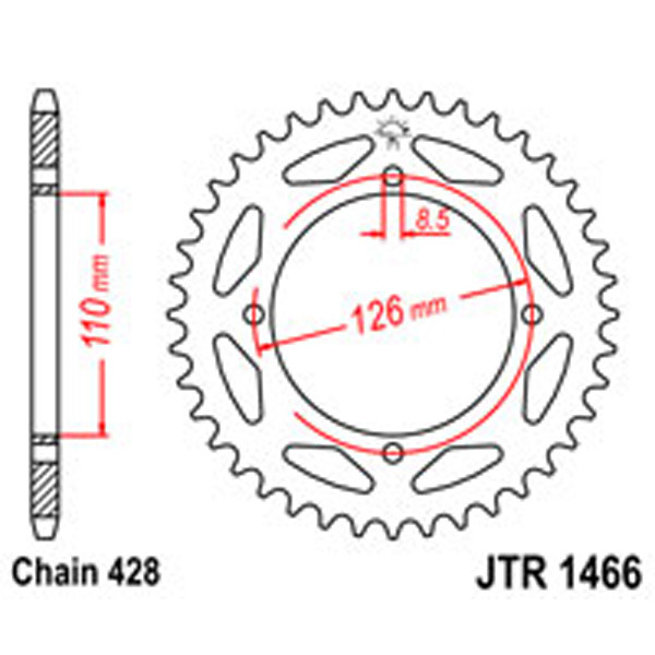 JT JT Rear Sprockets R/W 1466-46